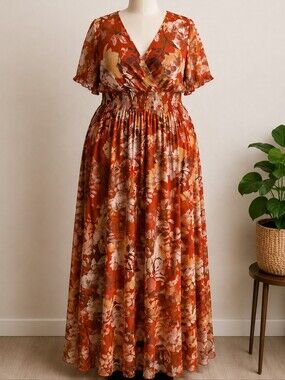 NWOT Kate & Lily Floral Maxi Dress | 16W | New Without Tags | Boho Resort Maxi